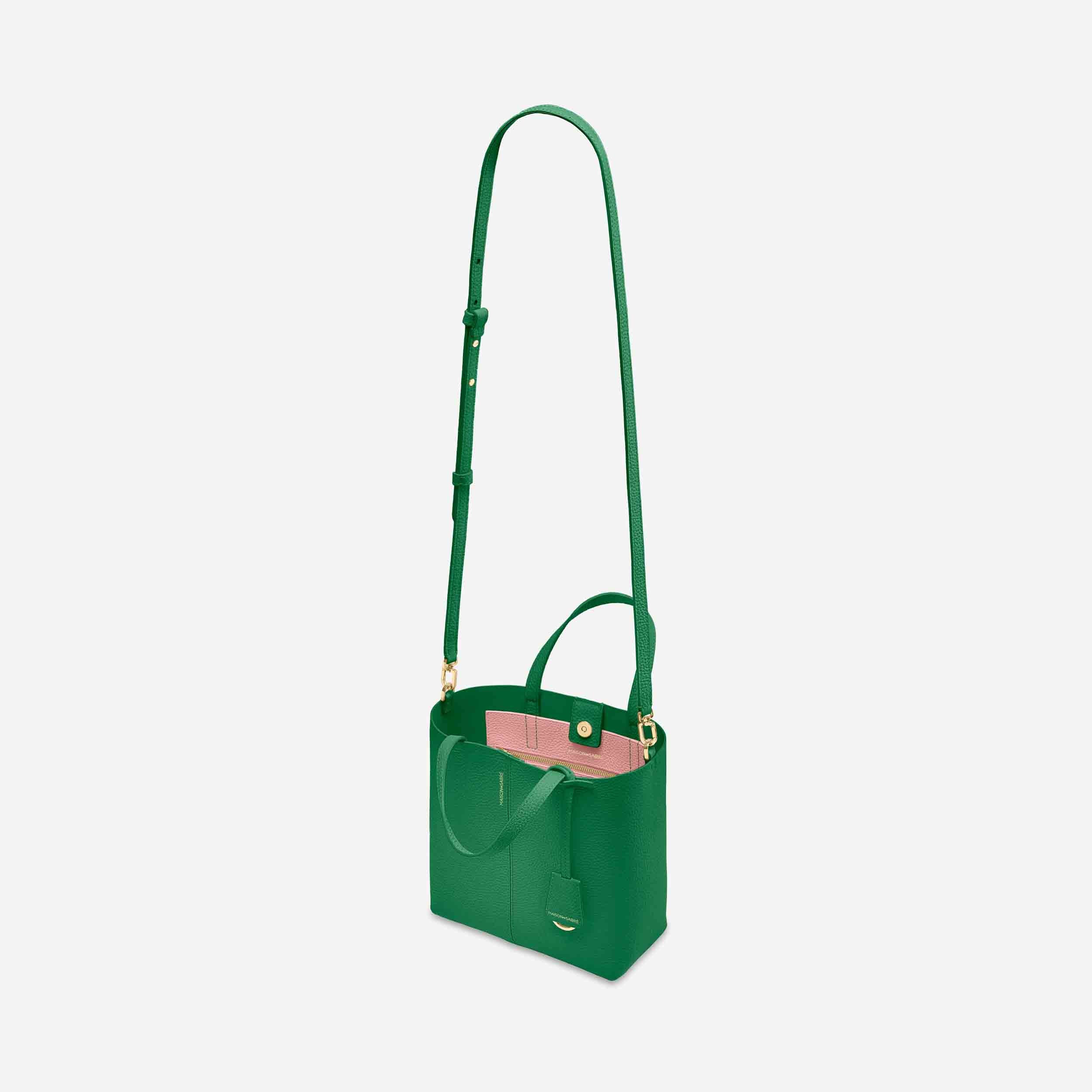 Small Soft Tote in Emerald Lily | MAISON de SABRÉ