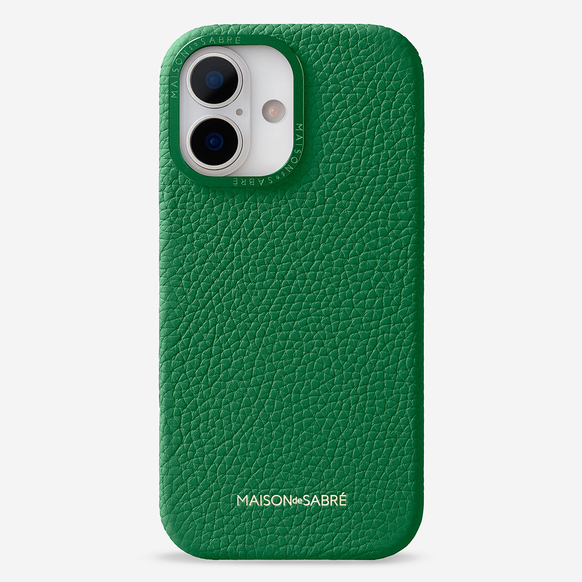 iPhone17Proケース MAISON de SABRÉ グリーンレザー iPhone 17 Case in Emerald Green | MAISON de SABRÉ