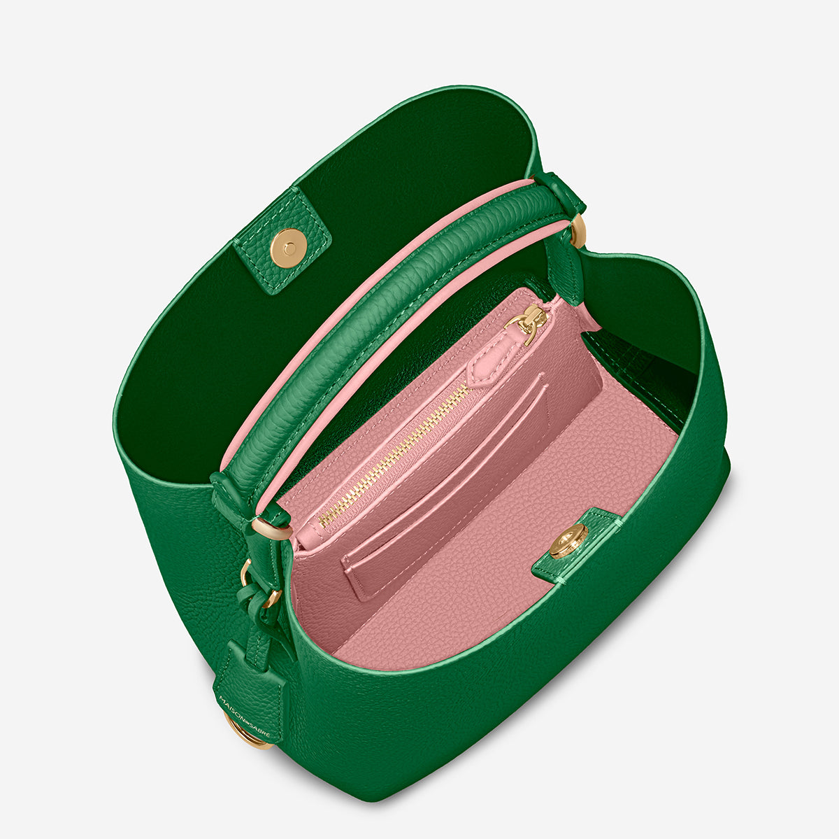 Mini Bucket Bag in Emerald Lily | MAISON de SABRÉ