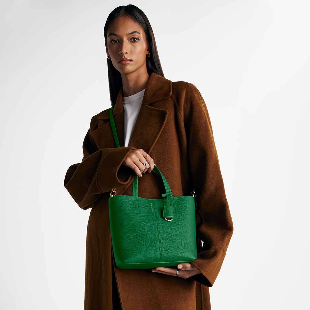 Small Soft Tote in Emerald Lily | MAISON de SABRÉ