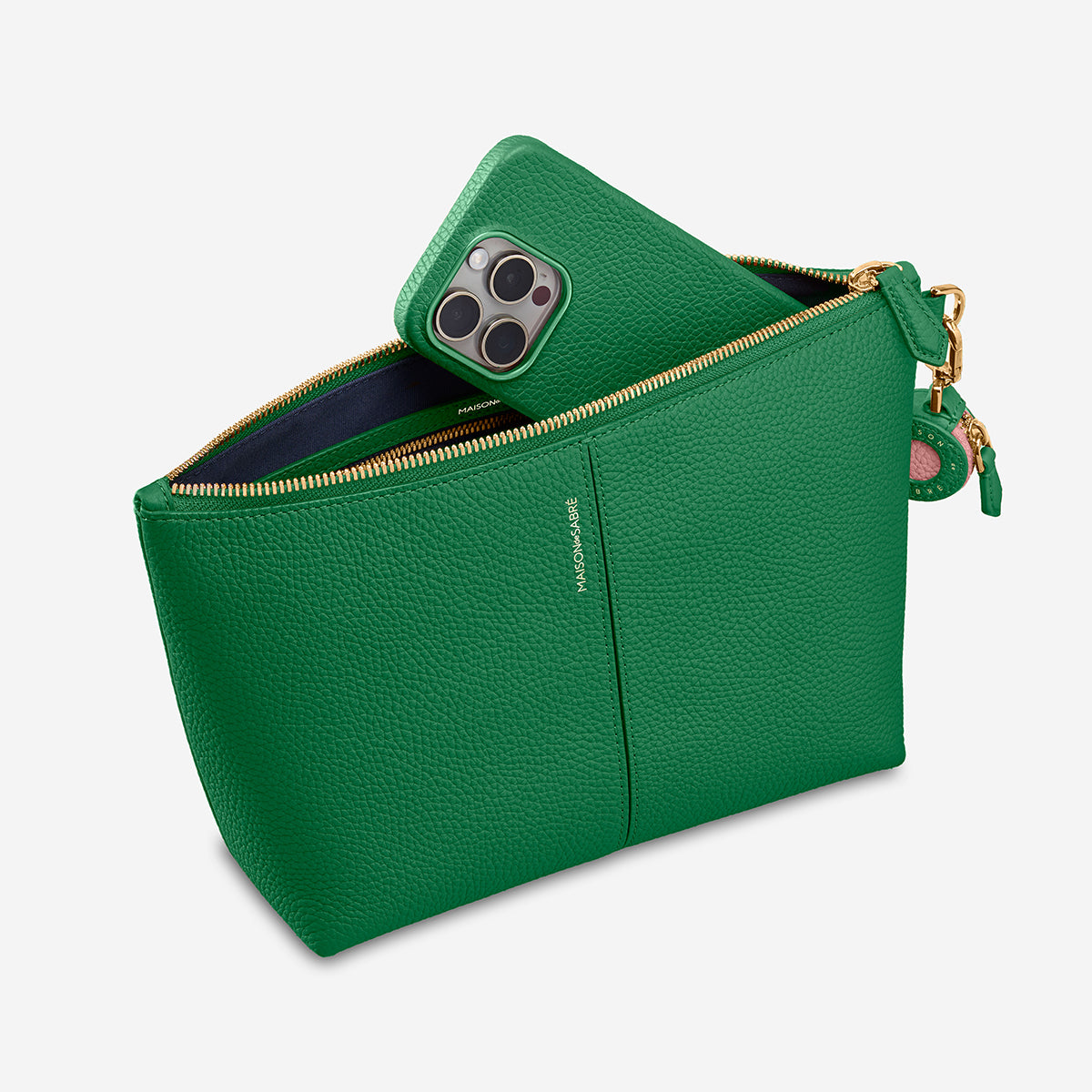 The Medium Flaire Pouch - Emerald Green