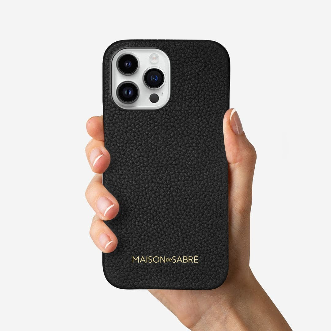 iPhone 15 Pro Max Case in Black Caviar | MAISON de SABRÉ