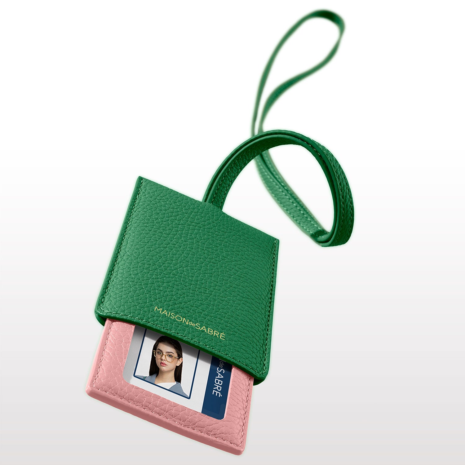 The ID Lanyard - Emerald Lily MAISON de SABR The ID Lanyard - Emerald Lily MAISON de SABR