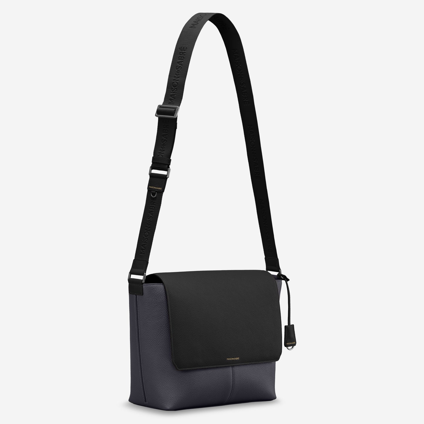 The Flaire Messenger Bag - Graphite Caviar