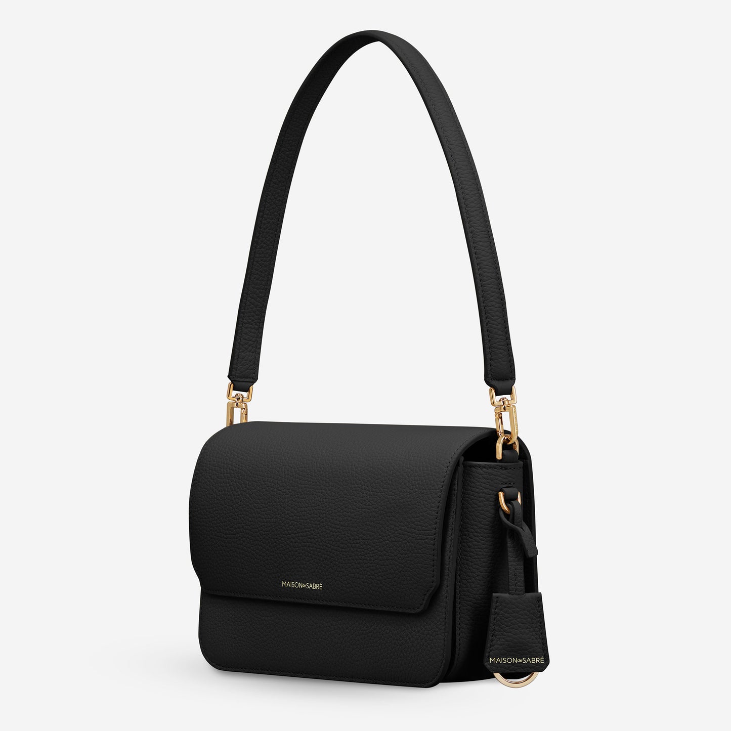 The Medium Flap Bag - Black Caviar