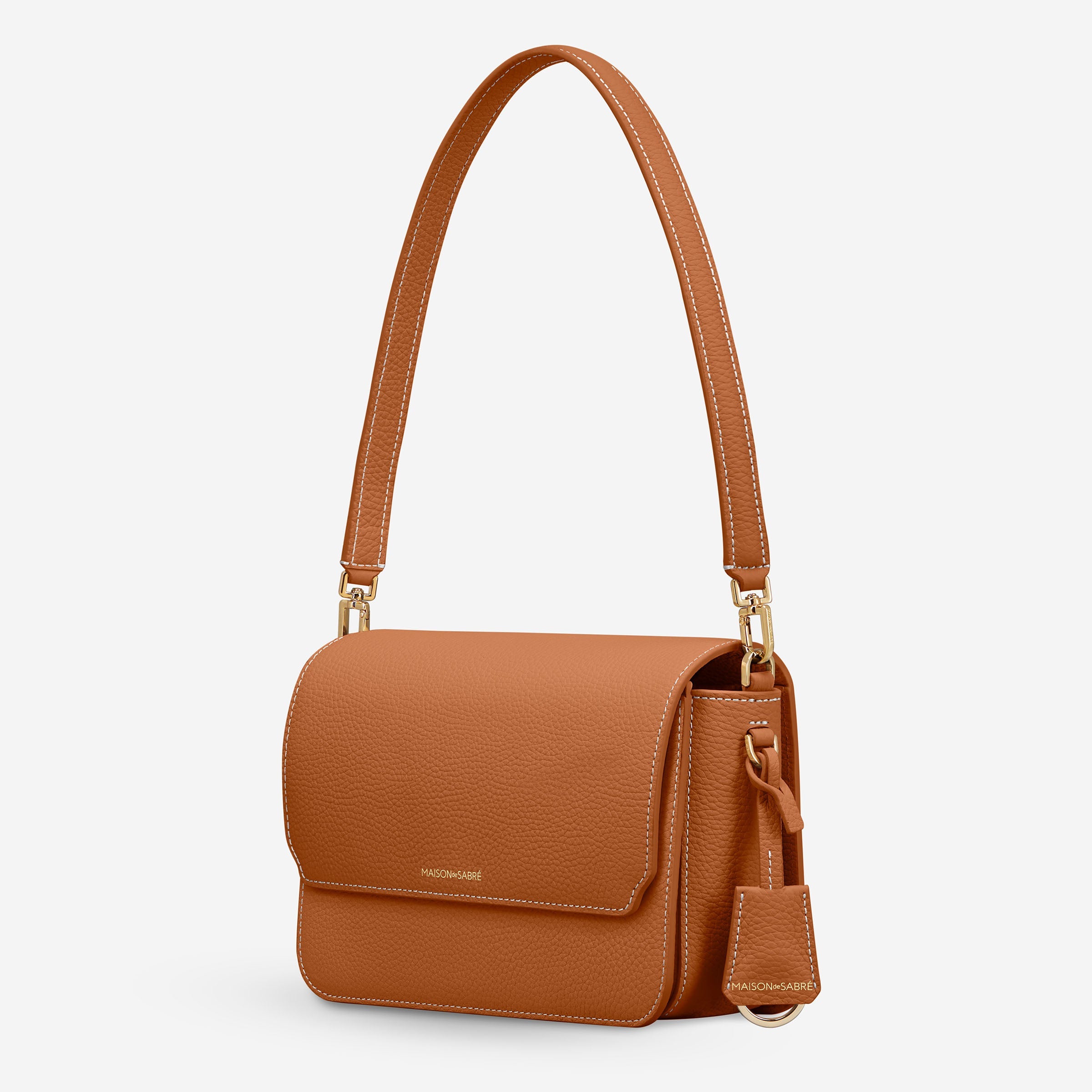 Medium Flap Bag in Pecan Brown | MAISON de SABRÉ