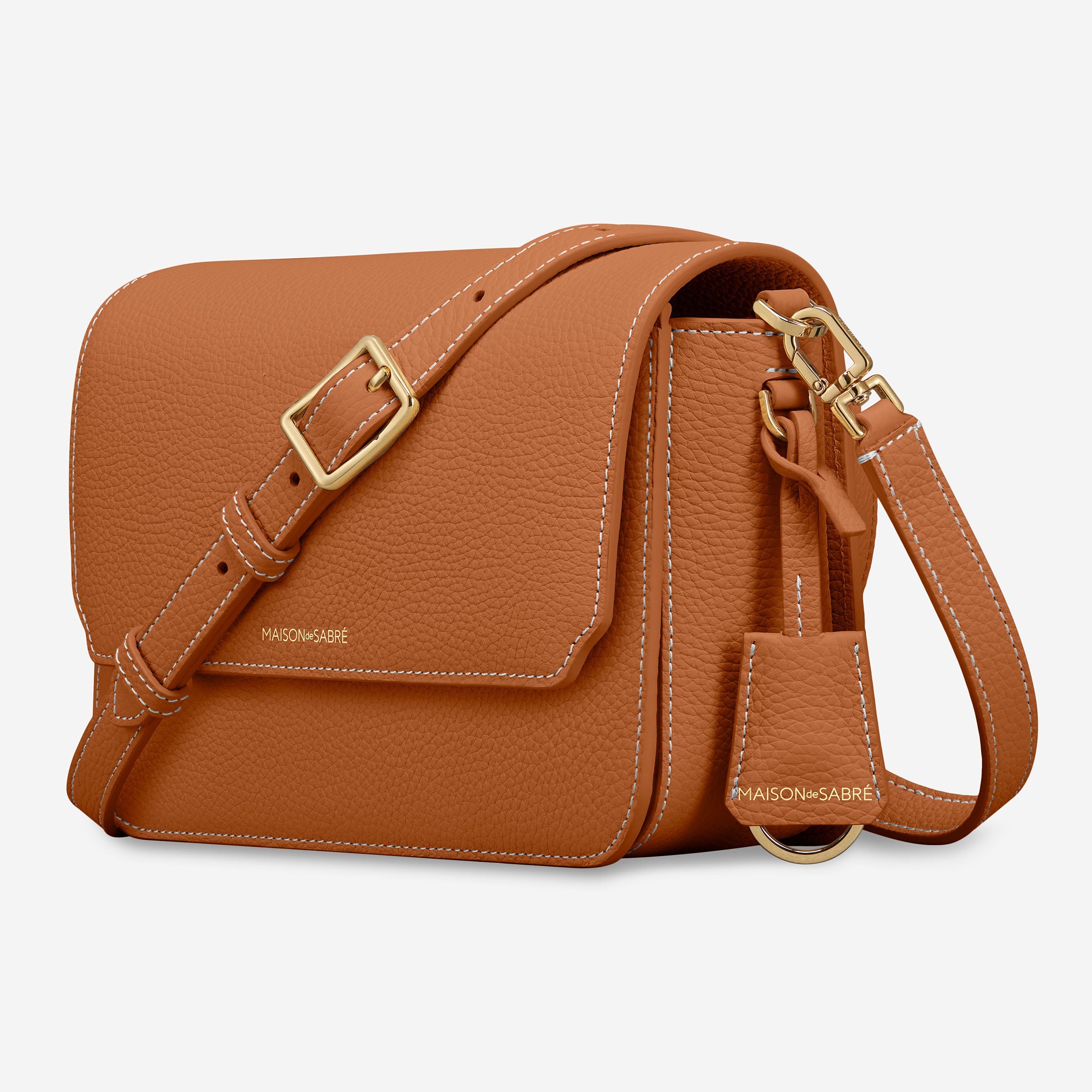 Medium Flap Bag in Pecan Brown | MAISON de SABRÉ
