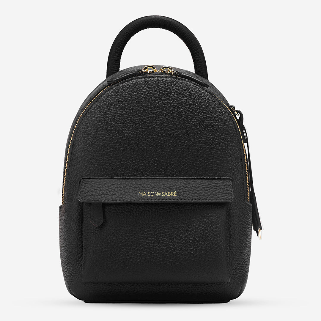 The Mini Backpack - Black Caviar