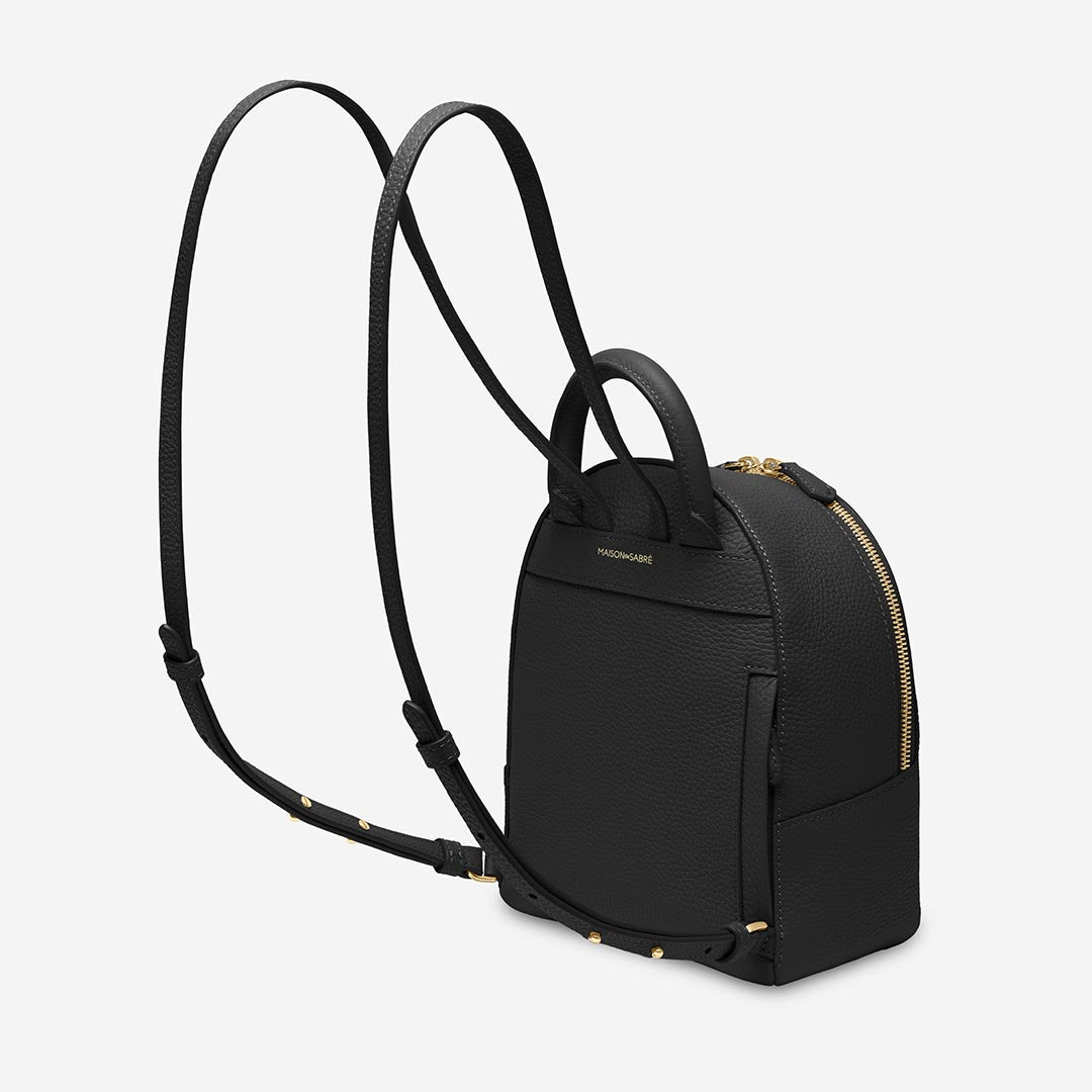 The Mini Backpack - Black Caviar
