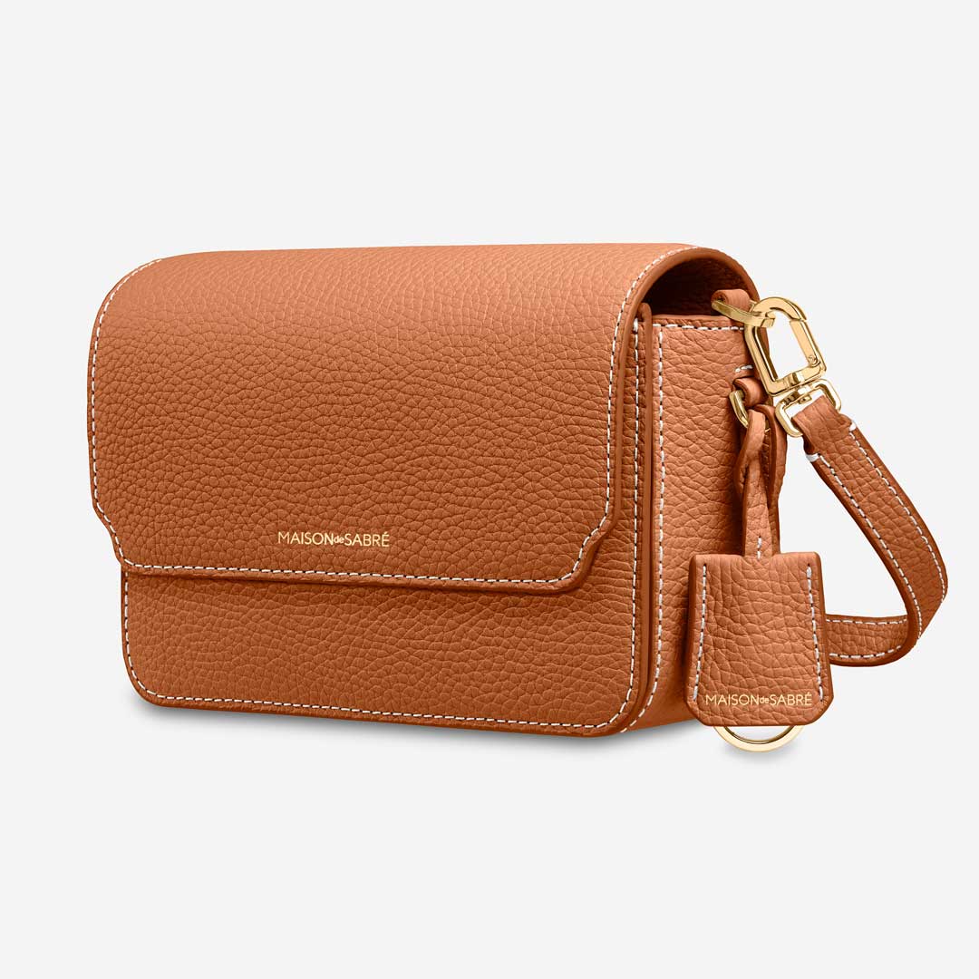 Mini Flap Bag in Pecan Brown | MAISON de SABRÉ