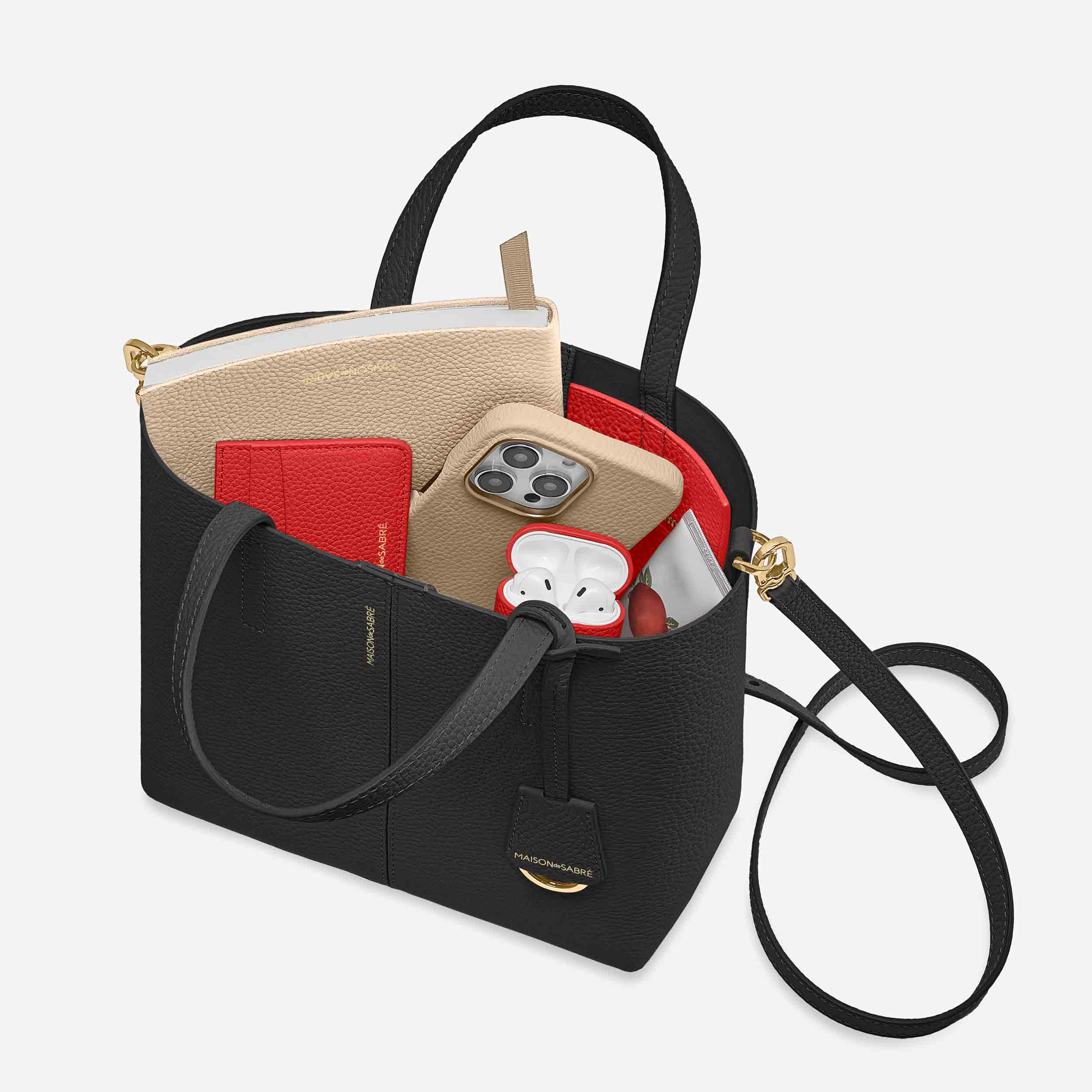 MAISON de SABRE スモールソフトトートバッグ Small Soft Tote in Rouge Noir | MAISON de SABRÉ