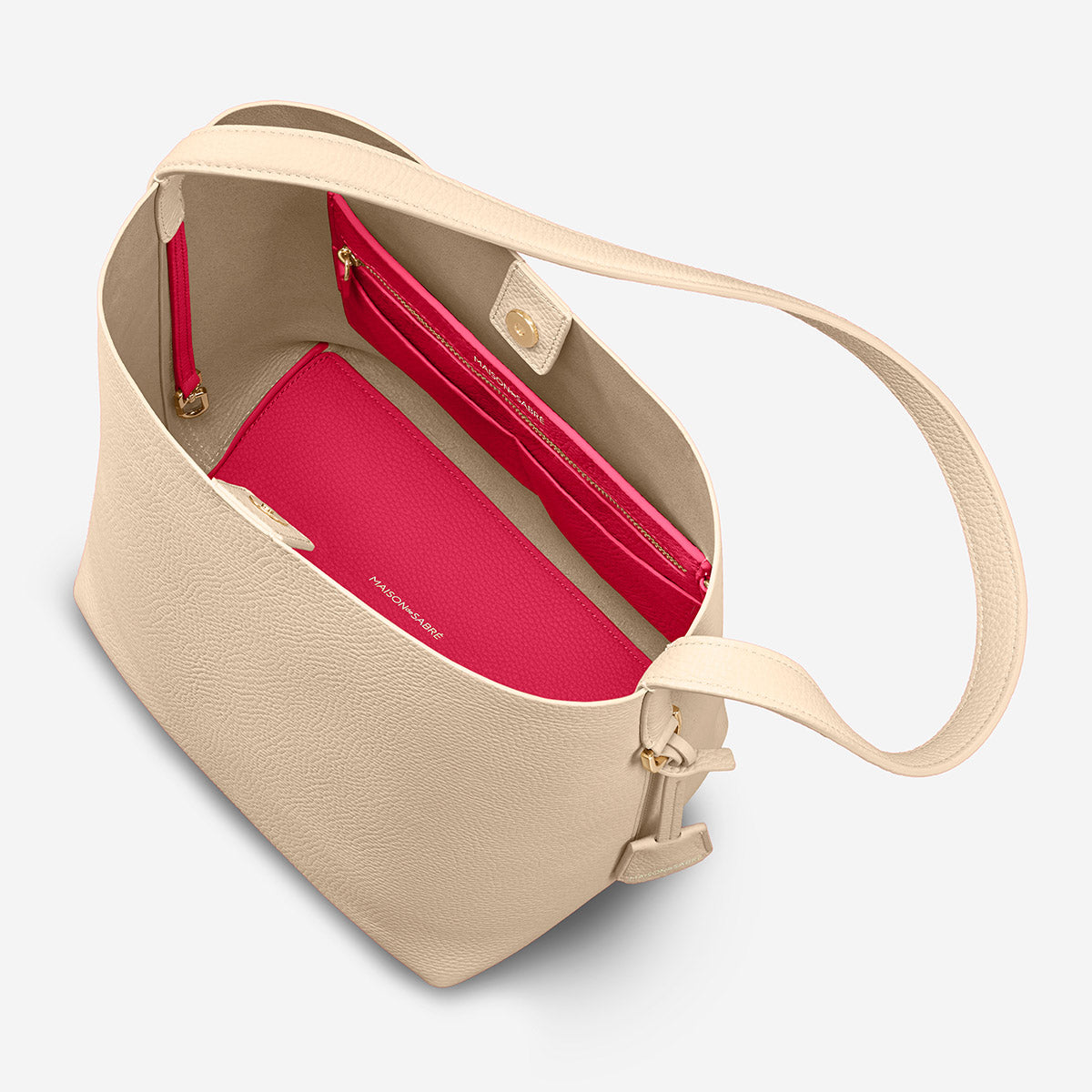 最終値下げ！MAISON de SABRE ハンドバッグ Bucket Soft Tote in Saharan Fuchsia | MAISON de SABRÉ