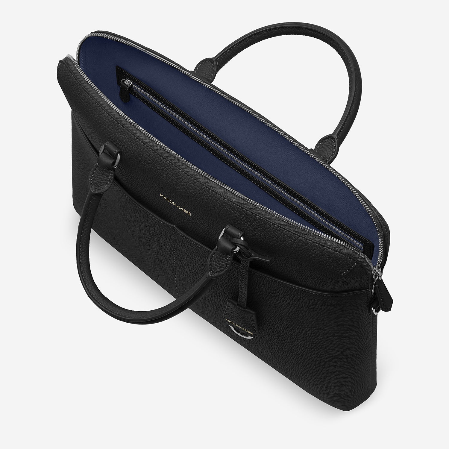 Laptop Bag in Black Caviar | MAISON de SABRÉ