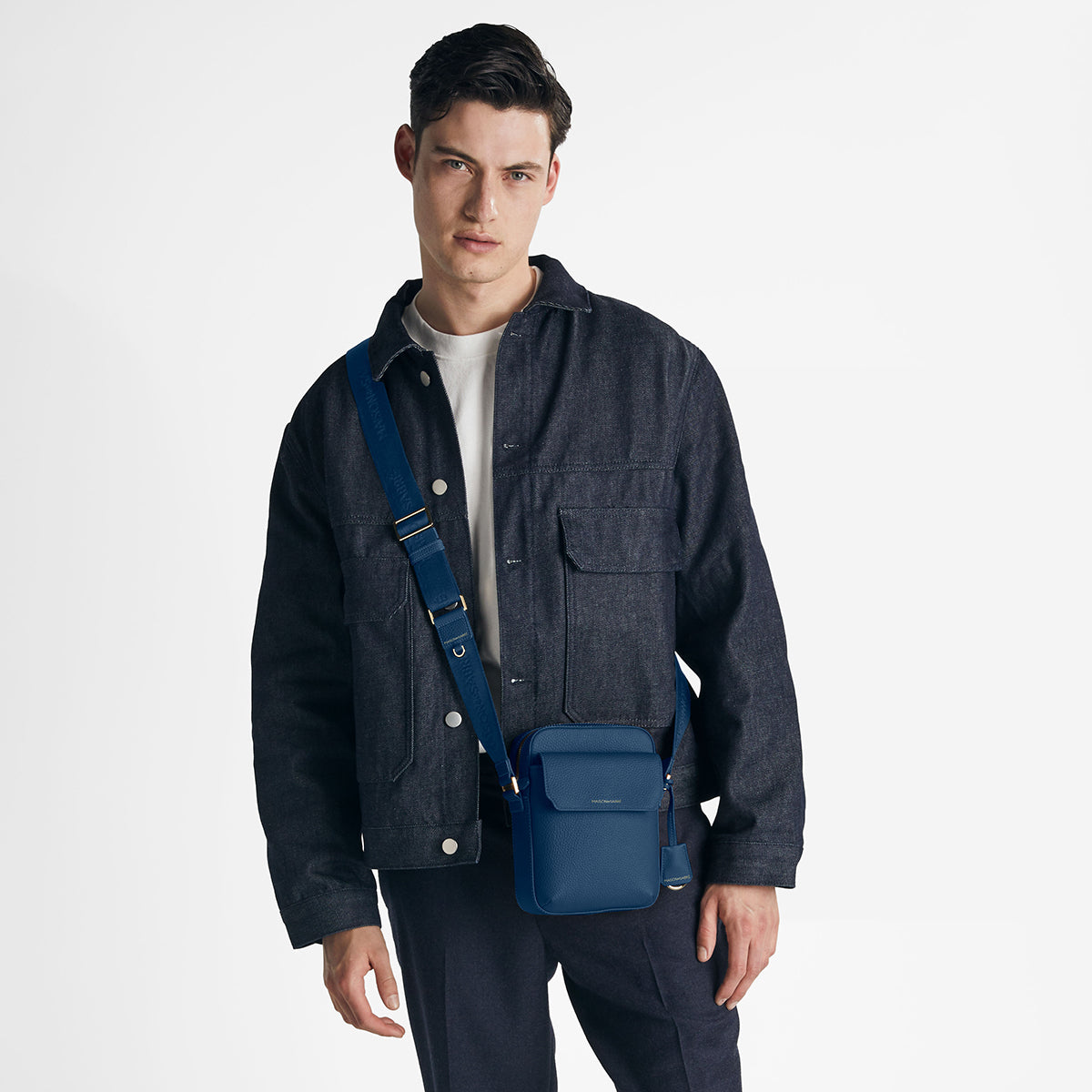 Small Messenger Bag in Pacific Blue | MAISON de SABRÉ