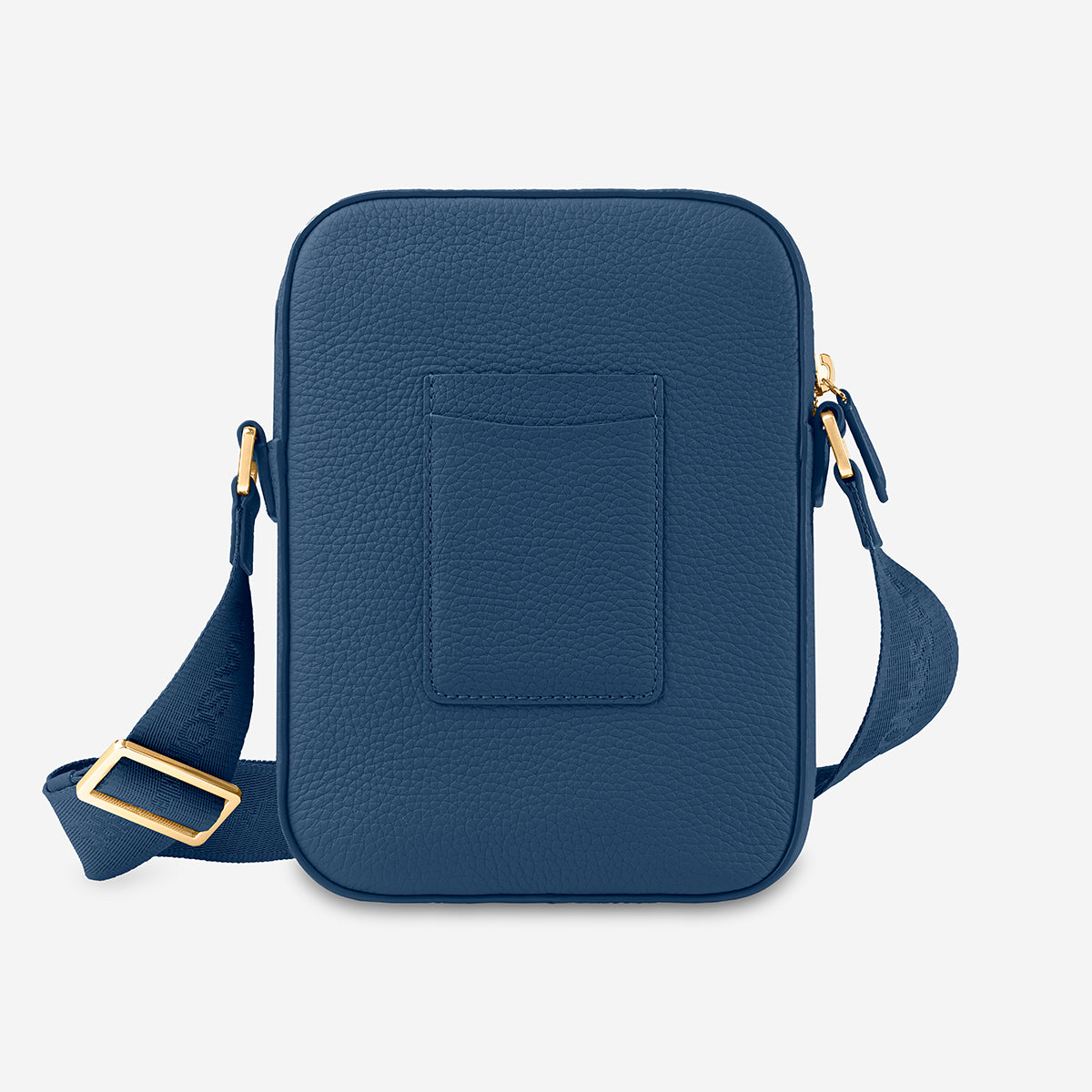 Navy leather messenger bag best sale