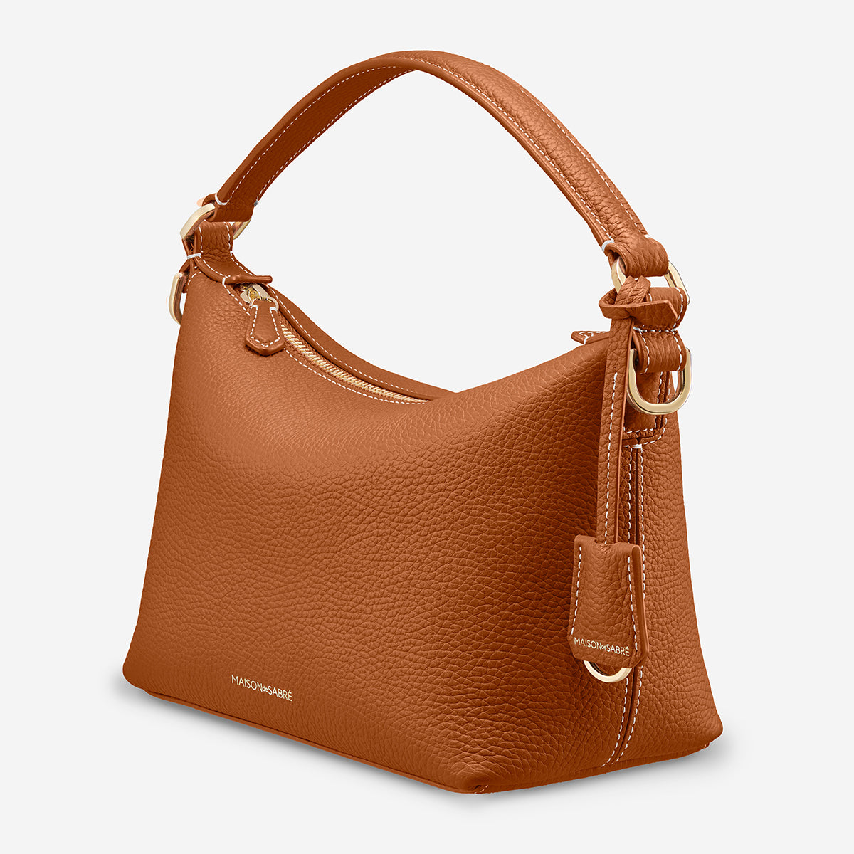 Small Soft Hobo in Pecan Brown | MAISON de SABRÉ