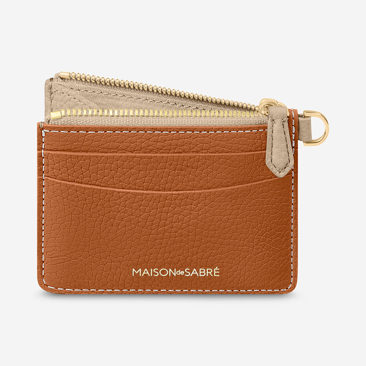 The Zipped Card Pouch - Pecan Nude