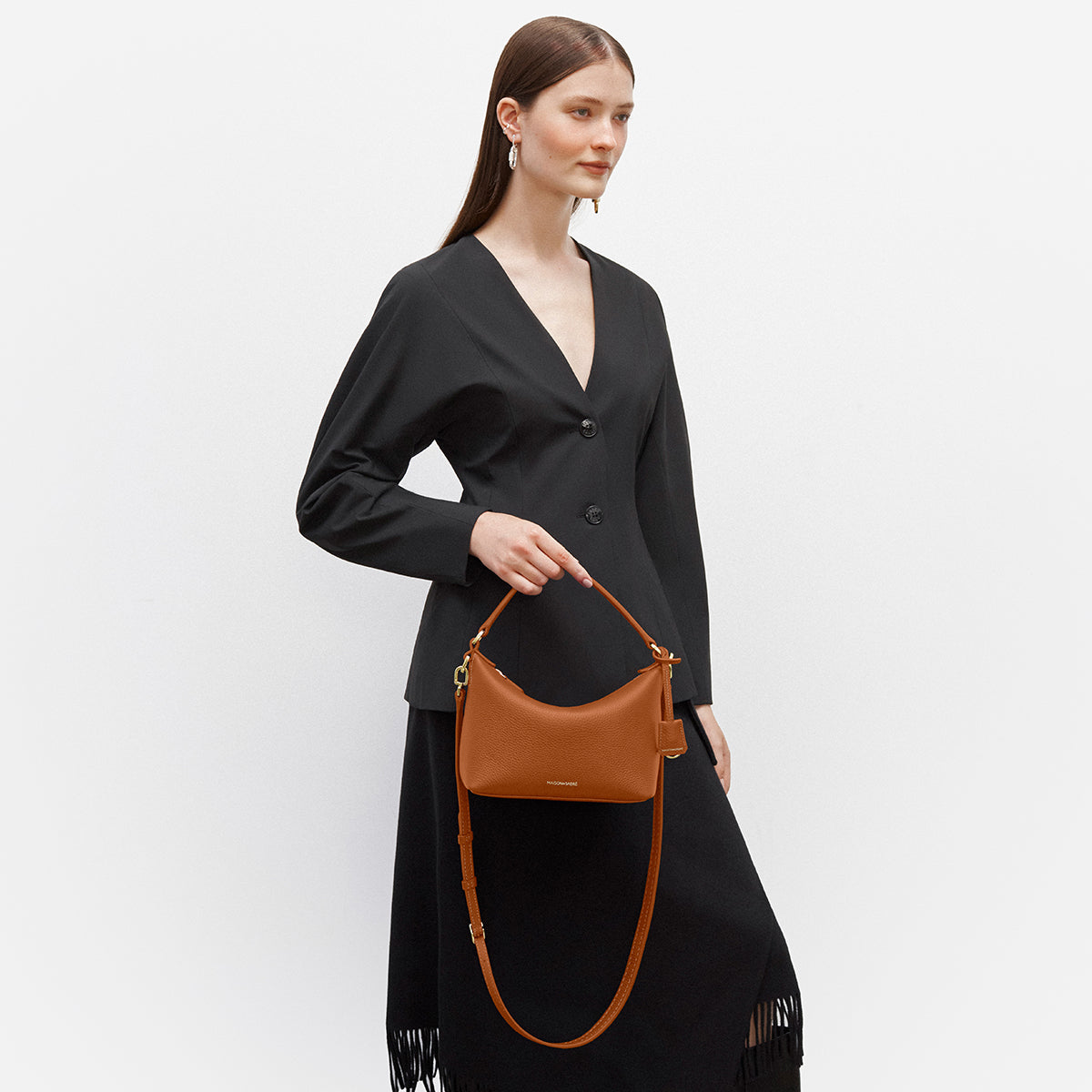 Small Soft Hobo in Pecan Brown | MAISON de SABRÉ