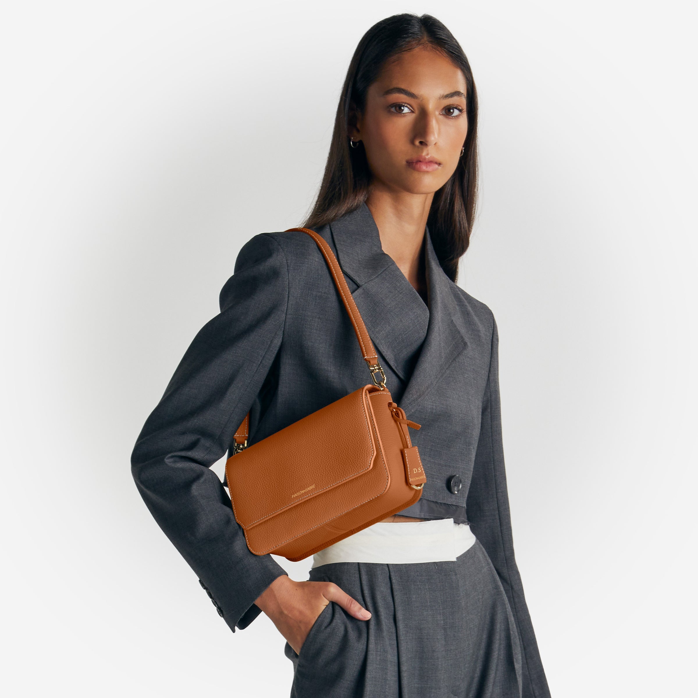 Medium Flap Bag in Pecan Brown | MAISON de SABRÉ