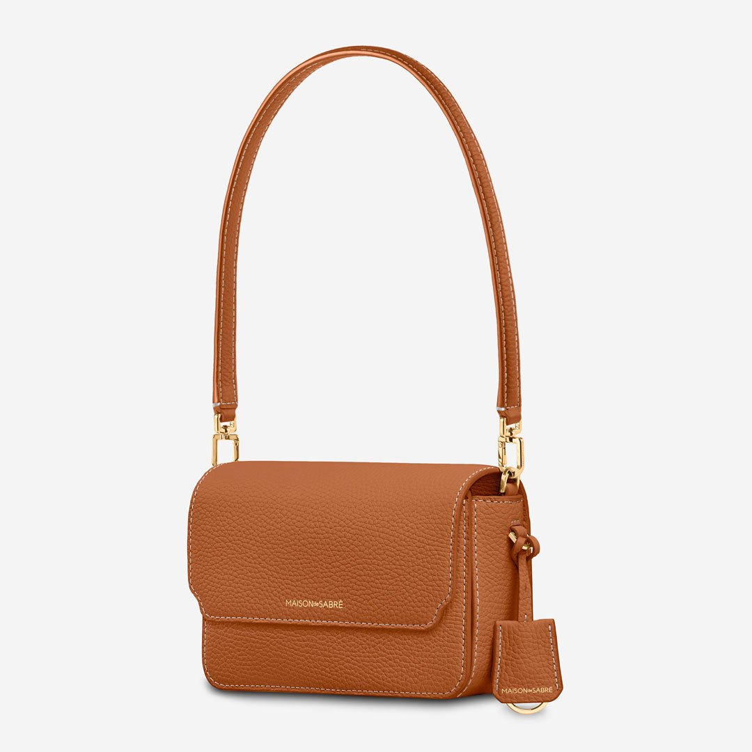 Mini Flap Bag in Pecan Brown | MAISON de SABRÉ