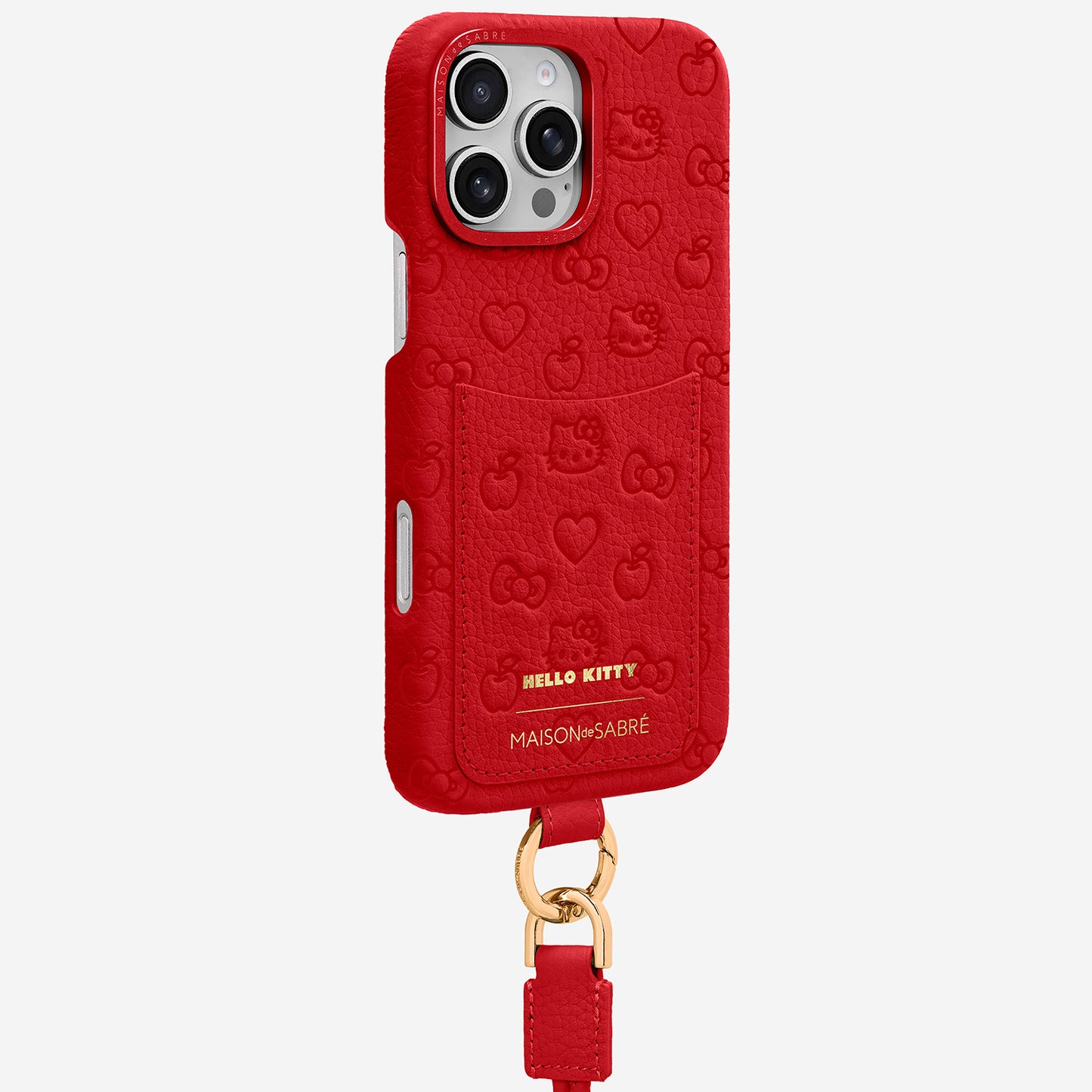 The Sling Phone Case iPhone 16 Pro - Pomegranate Red (Hello Kitty)