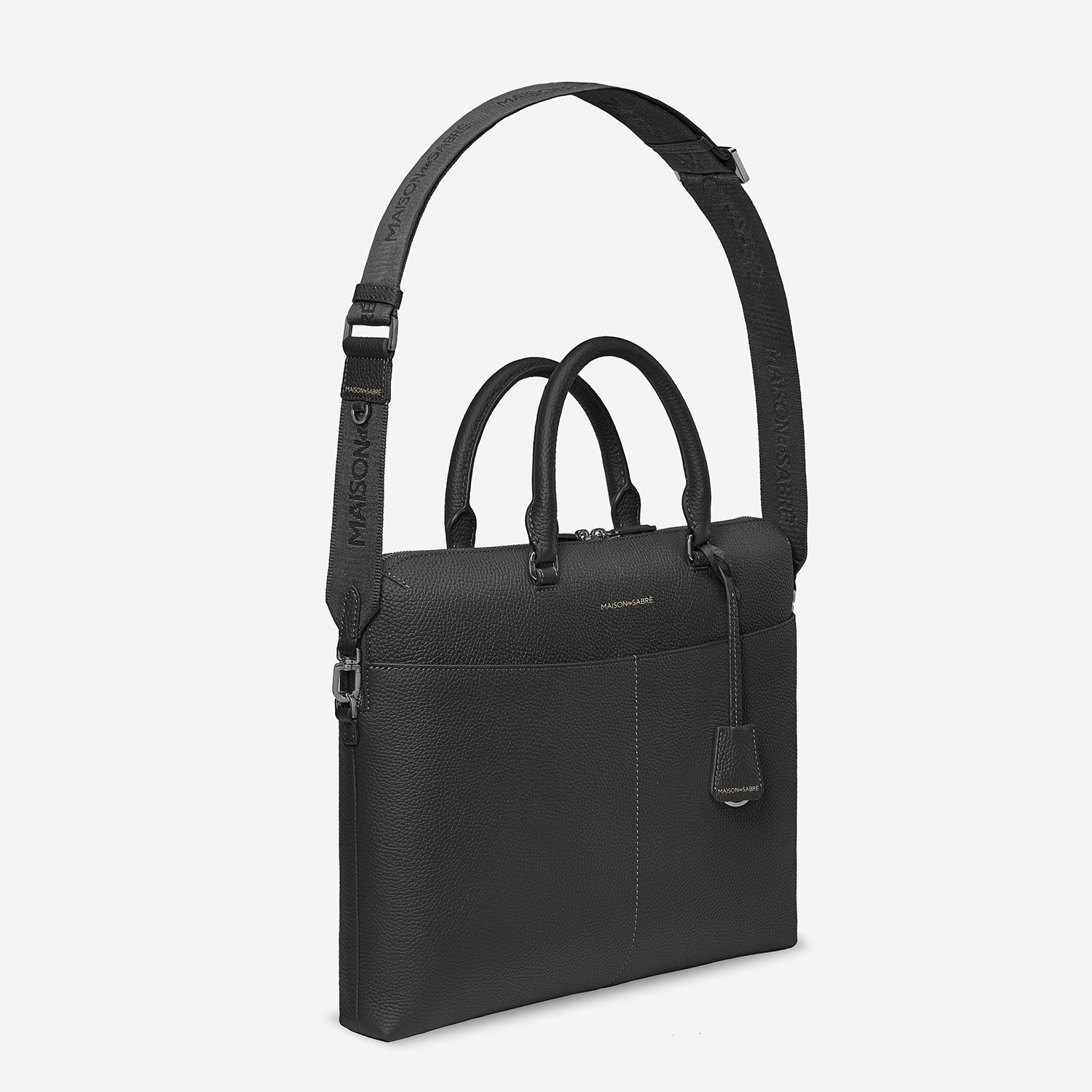 Laptop Bag in Black Caviar | MAISON de SABRÉ