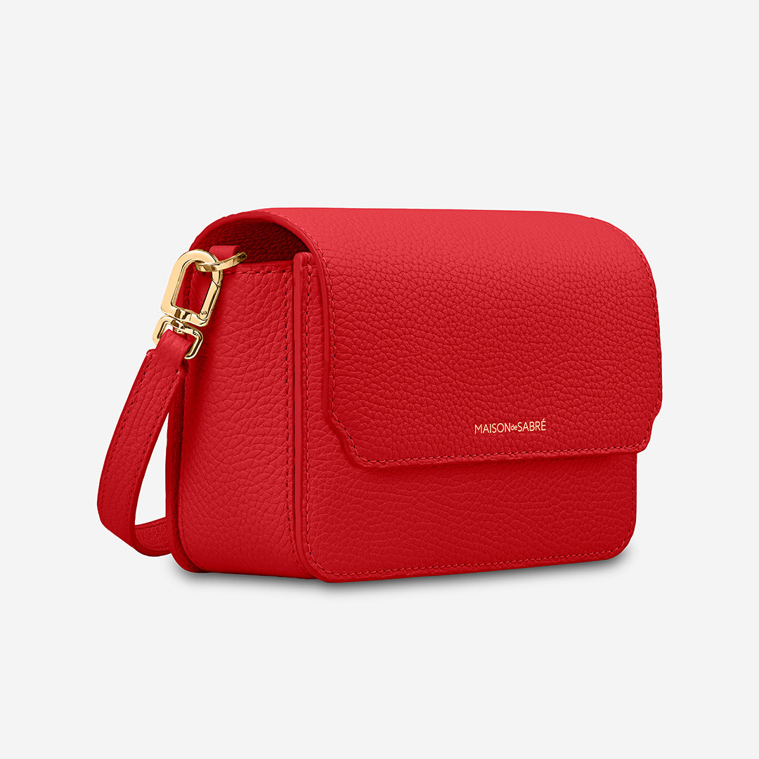 The Mini Flap Bag - Pomegranate Red