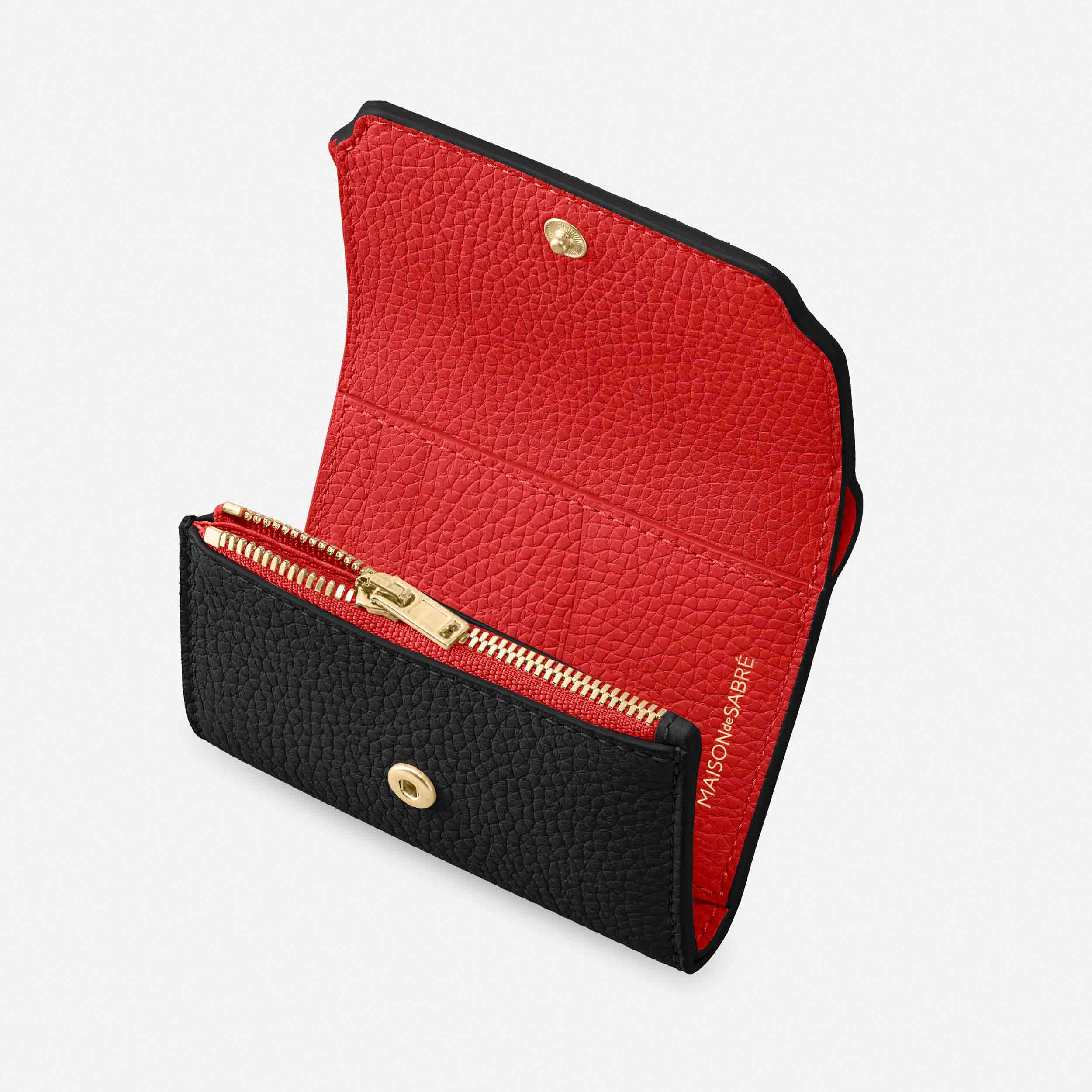 Trifold Wallet in Rouge Noir | MAISON de SABRÉ