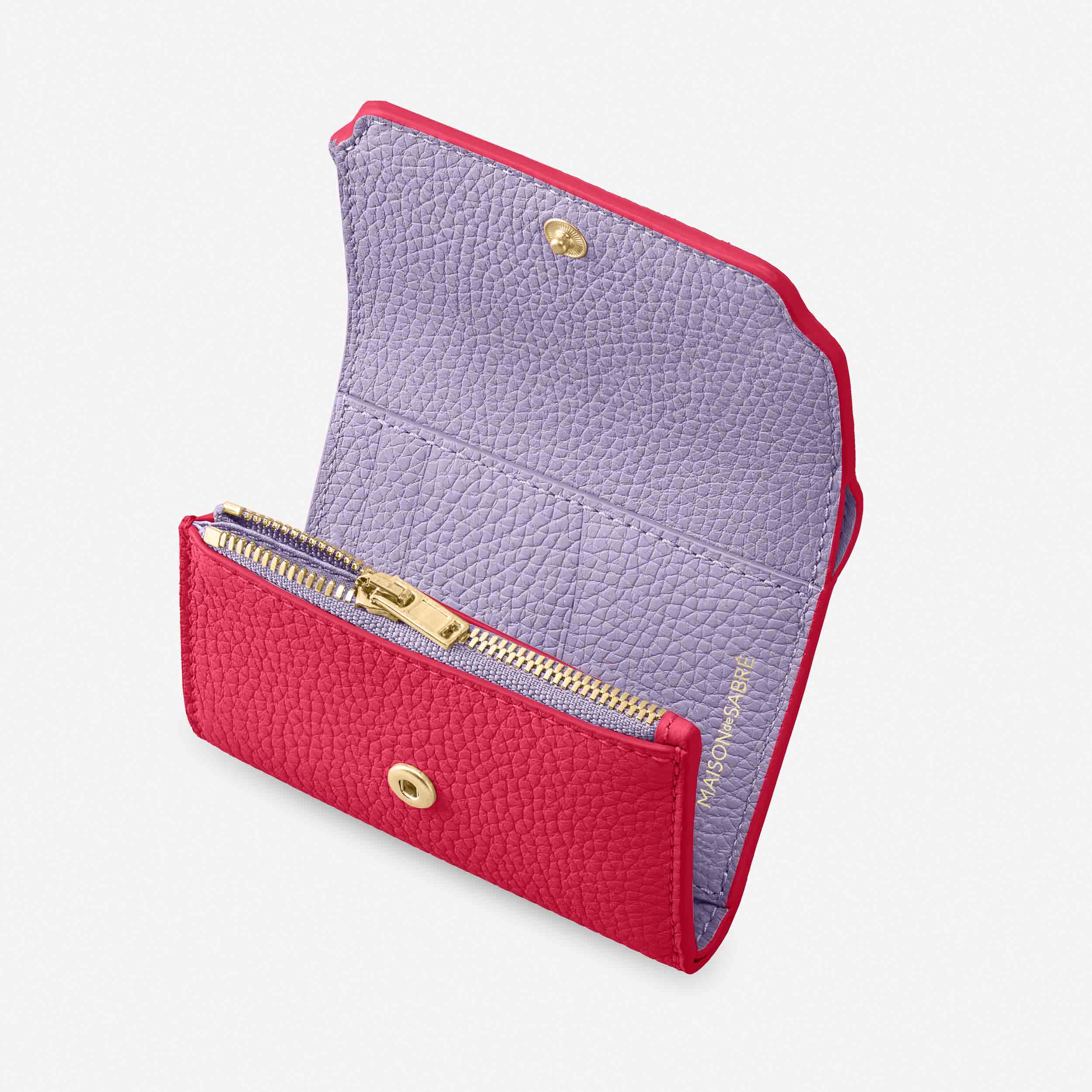 Trifold Wallet in Fuchsia Lavender | MAISON de SABRÉ