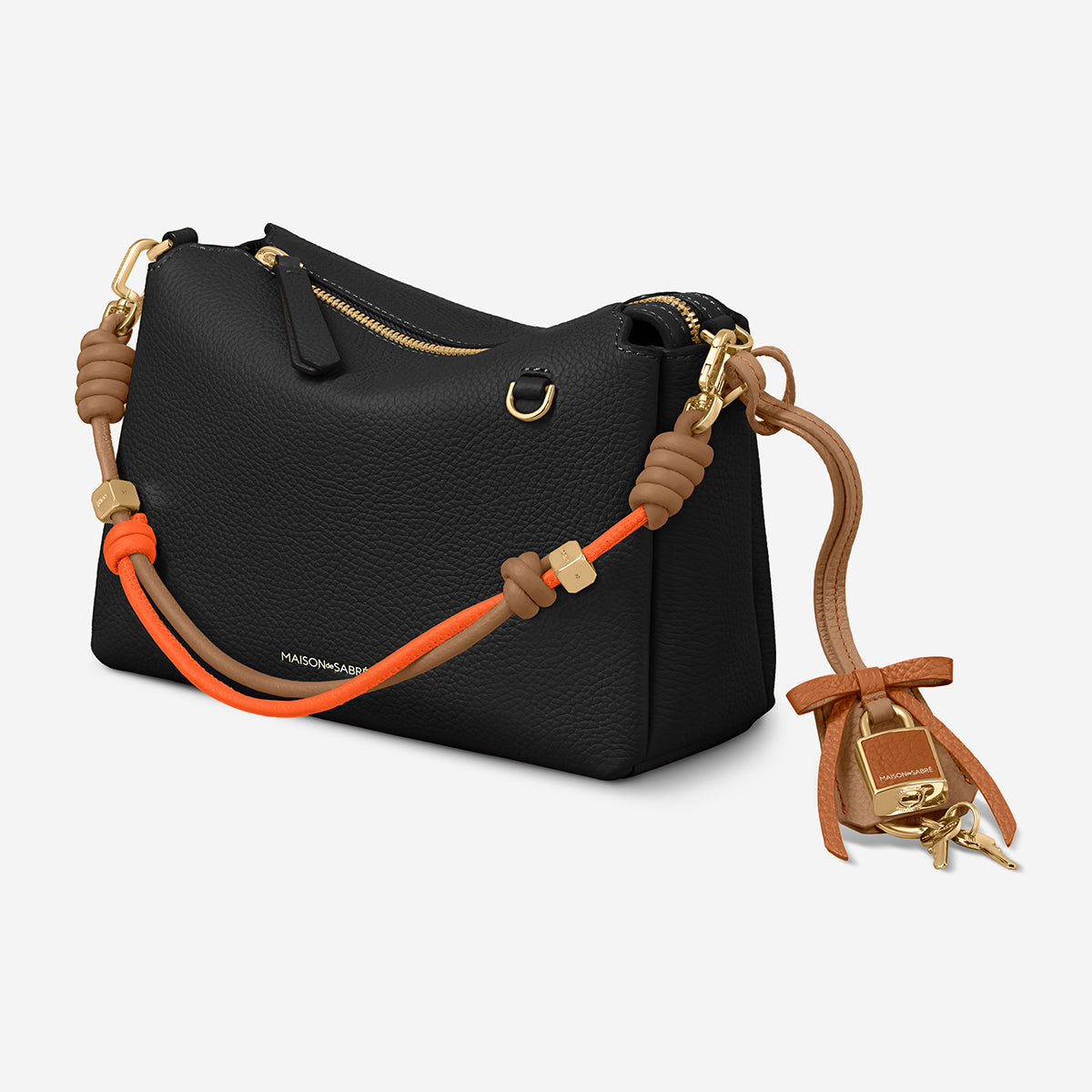 The Bow Padlock Charm - Sandstone Pecan
