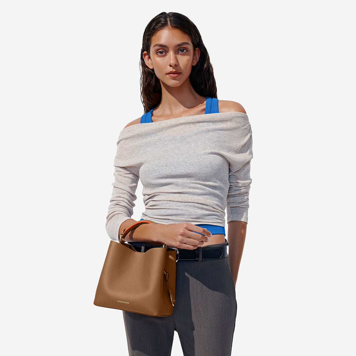 The Mini Bucket Bag - Manhattan Sandstone – MAISON de SABRÉ