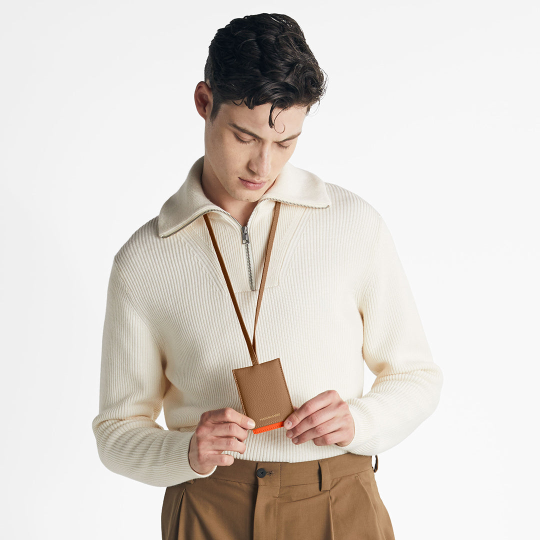 ID Lanyard in Manhattan Sandstone | MAISON de SABRÉ