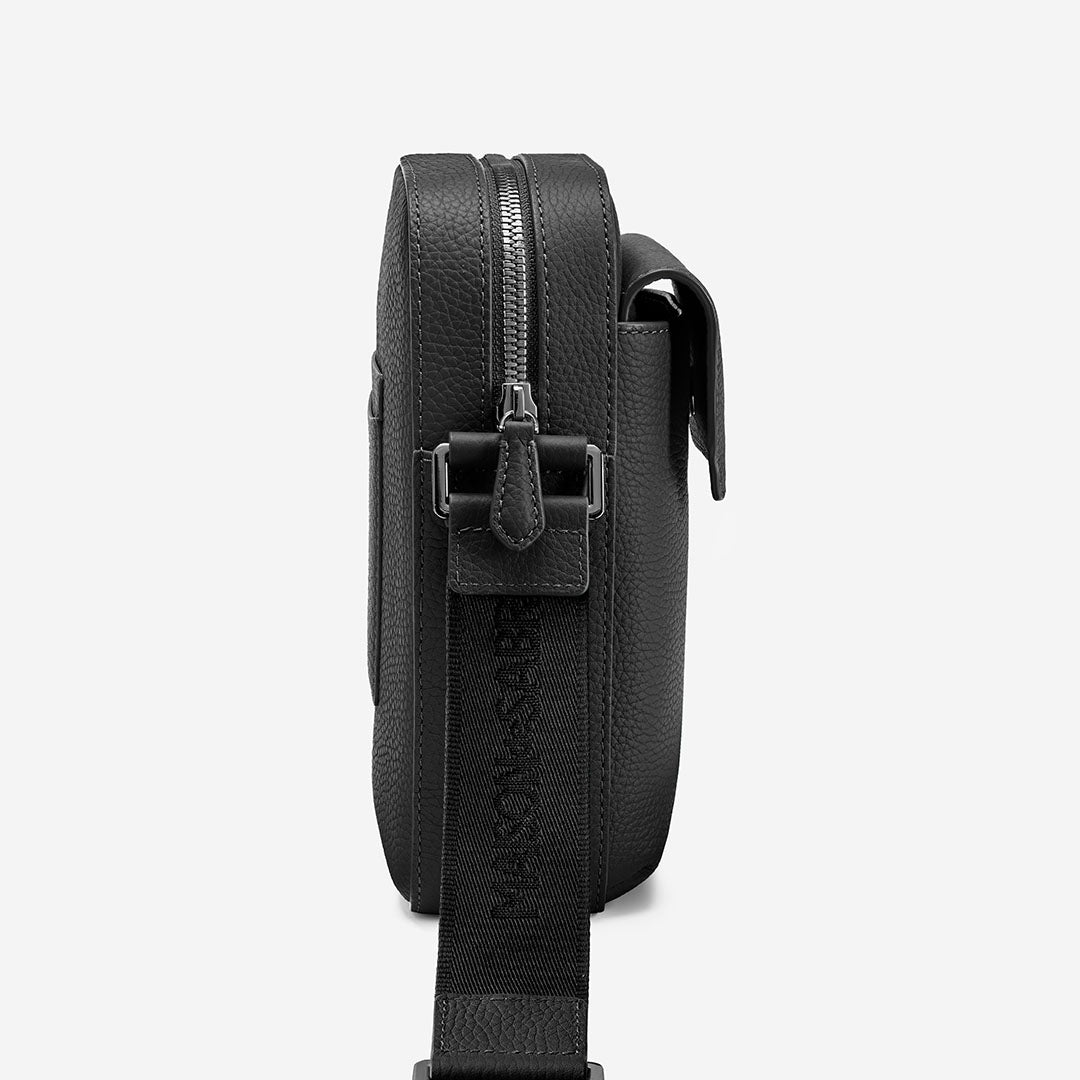Small Messenger Bag in Black Caviar | MAISON de SABRÉ