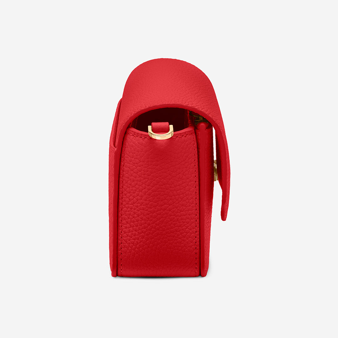 The Mini Flap Bag - Pomegranate Red