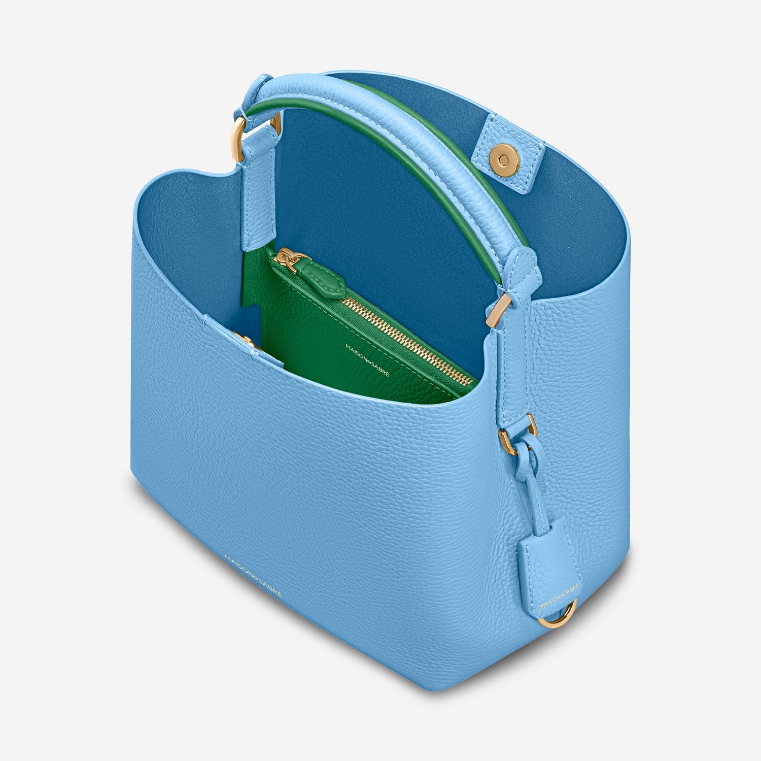The Mini Bucket Bag - Sky Emerald – MAISON de SABRÉ