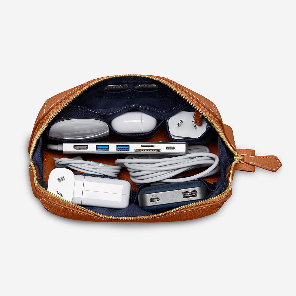 Tech Pouch in Pecan Brown | MAISON de SABRÉ