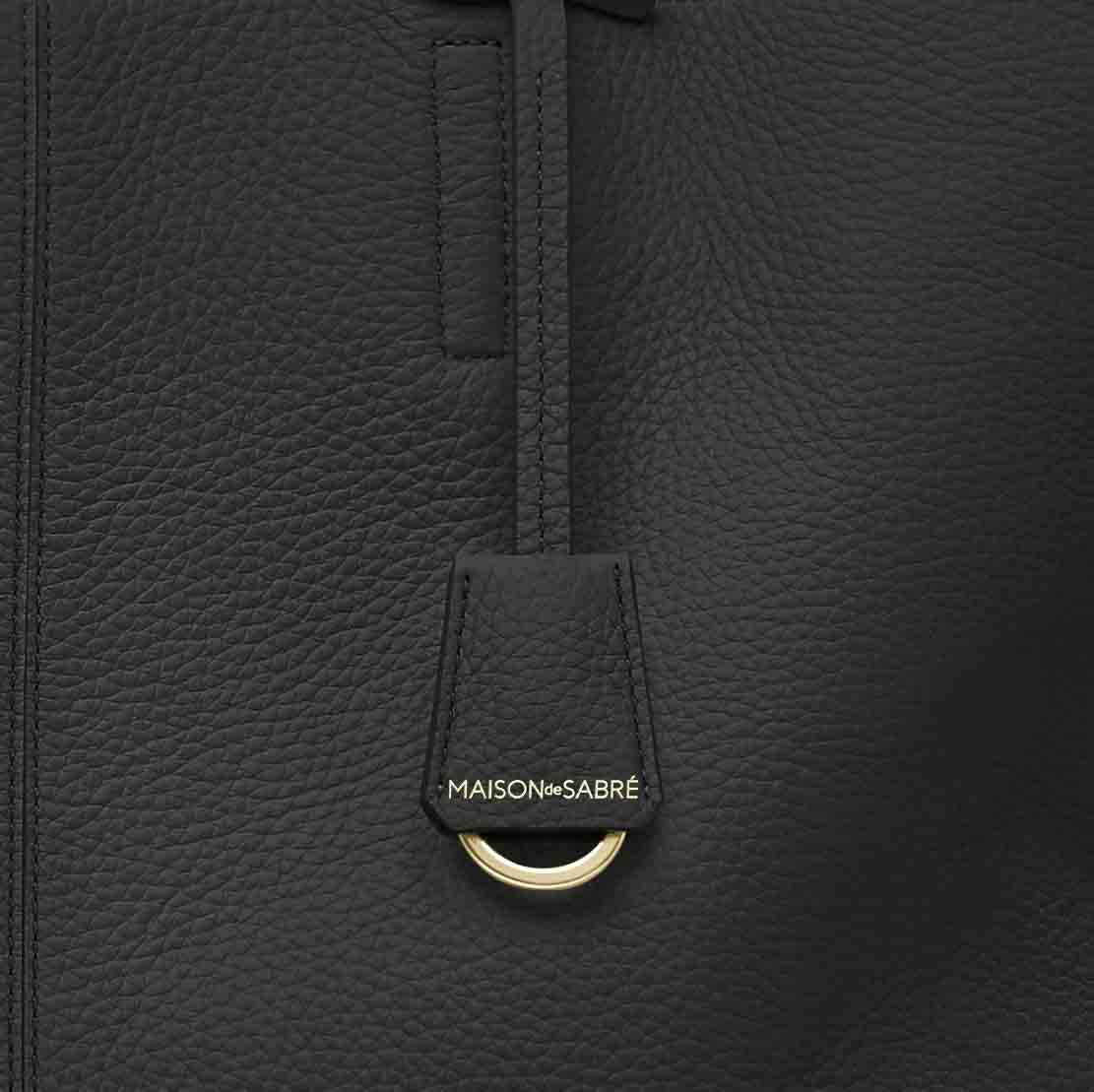 Zipped Soft Tote in Black Caviar | MAISON de SABRÉ