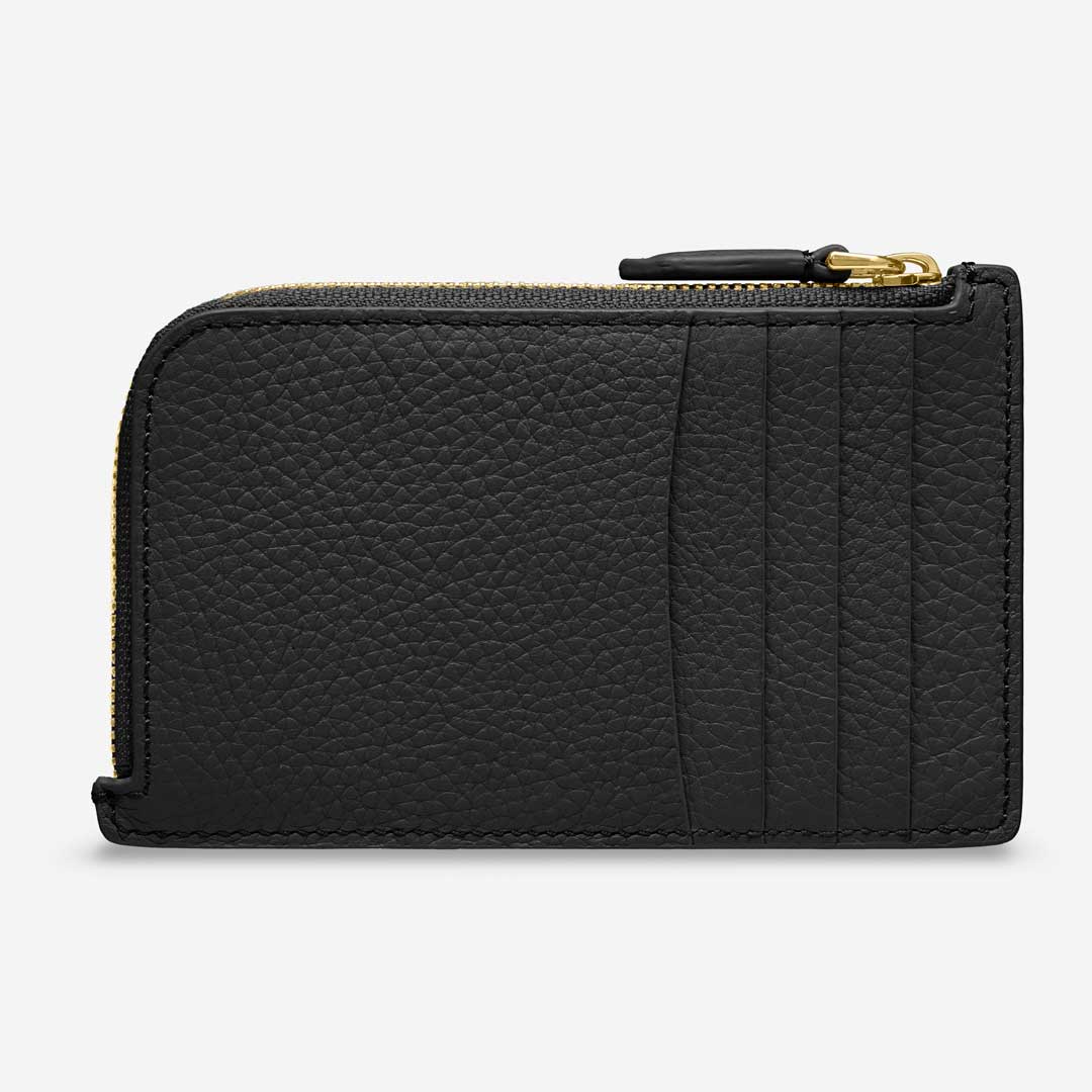 Zip Card Holder in Black Caviar | MAISON de SABRÉ