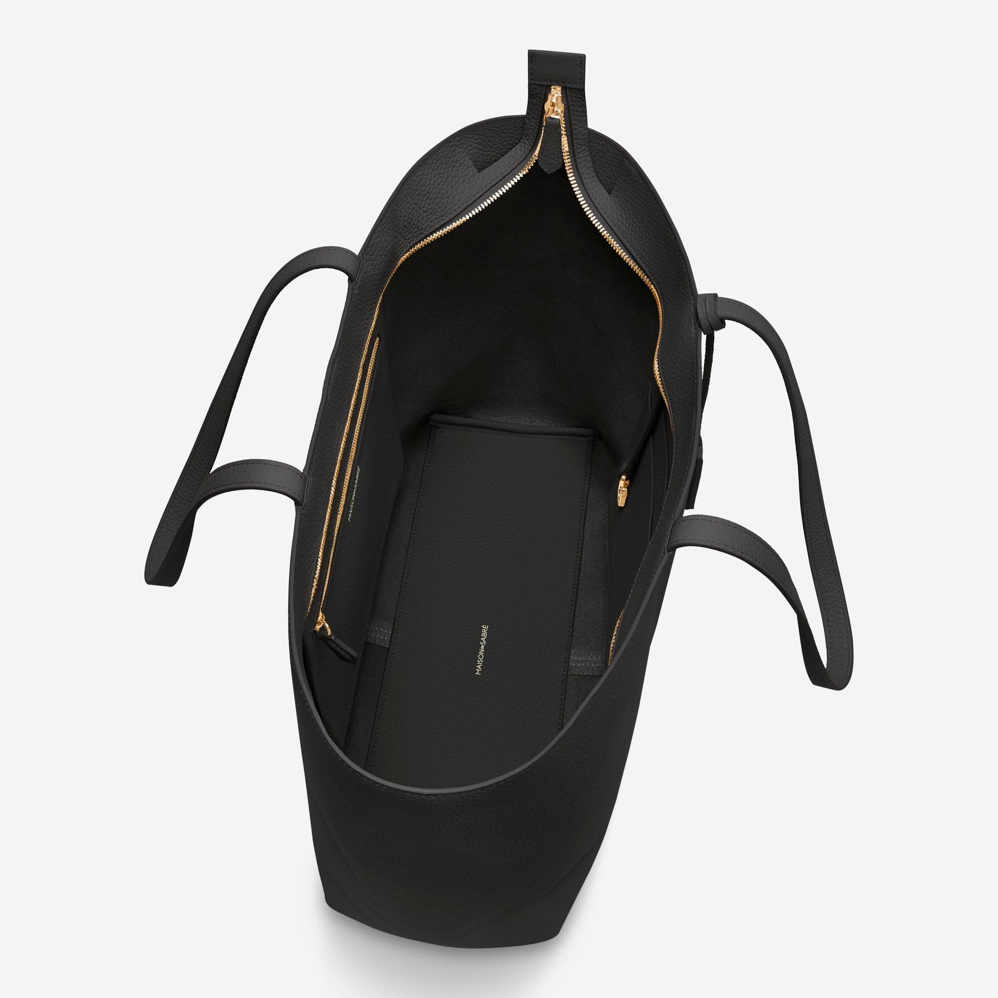 Zipped Soft Tote in Black Caviar | MAISON de SABRÉ