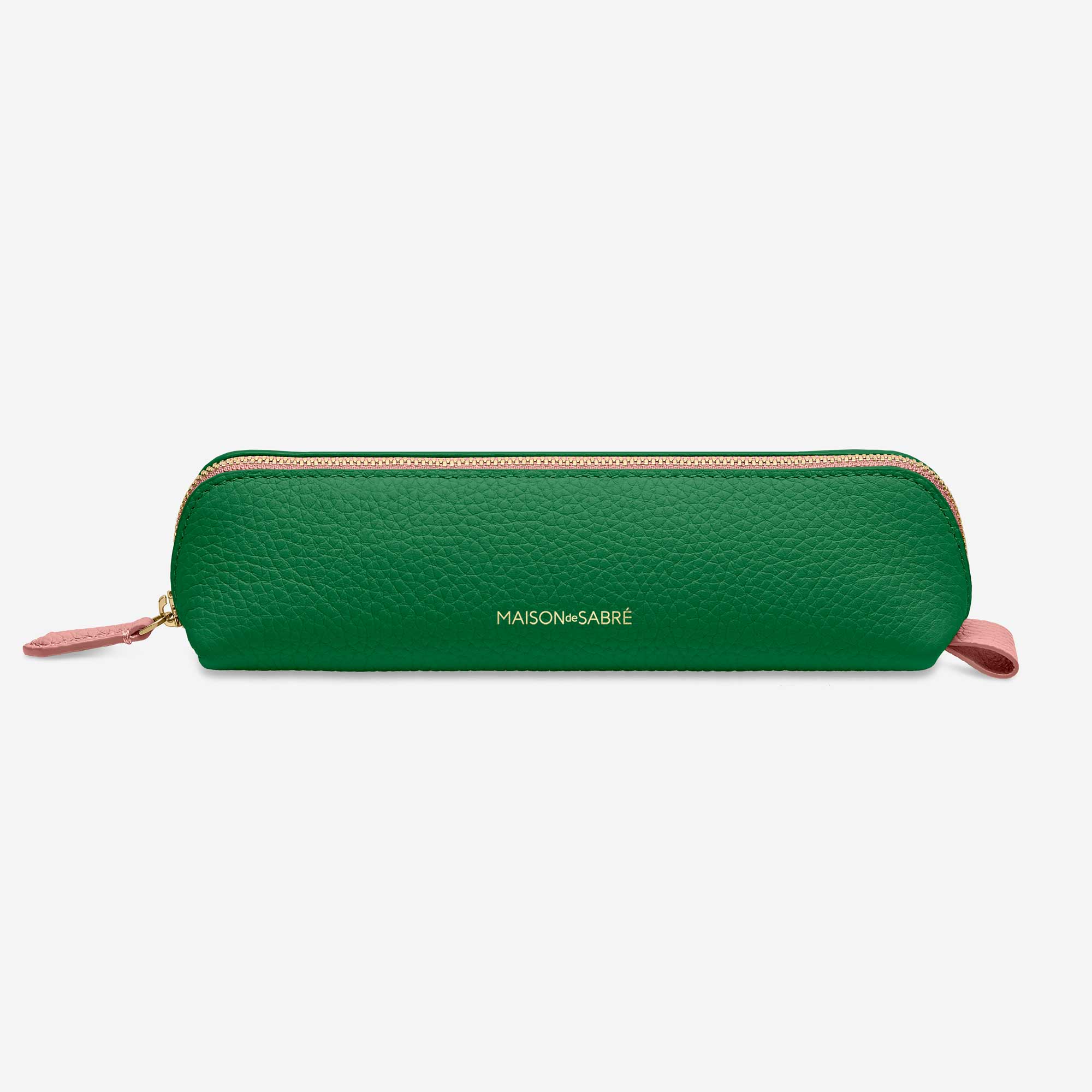MAISON de SABRÉ グレー メゾンドサブレ　ペンケース　筆箱　レザー Pencil Case in Emerald Lily | MAISON de SABRÉ